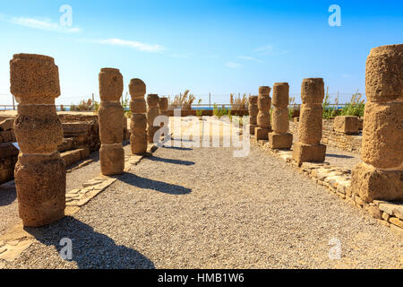 Ruinen von Baelo Claudia ist eine alte römische Stadt an der Costa De La Luz, etwa 15km nördlich von Tarifa gelegen. Stockfoto