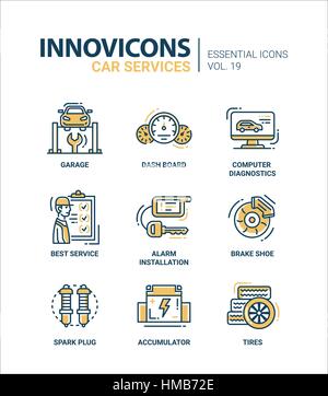 Auto Service moderne dünne Linie Design-Ikonen und Piktogramme Stock Vektor
