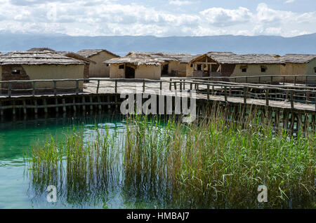 Bucht von Knochen Museum am Ufer des See Ohrid, Mazedonien Stockfoto