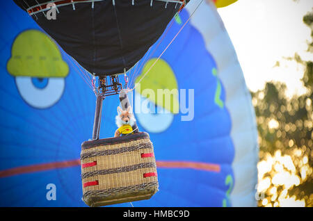 Bunte Heißluftballons Stockfoto