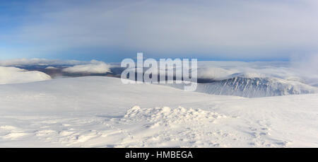 Ben Alder Winter-Gipfel-expedition Stockfoto