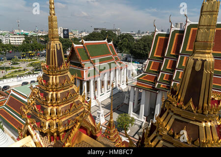 Wat Ratchanatdaram buddhistische Tempelanlage, Bangkok, Thailand, Asien Stockfoto