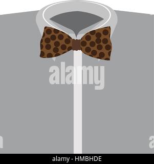 Farbe-Silhouette mit Hemd und Fliege Nahaufnahme Vektor-illustration Stock Vektor