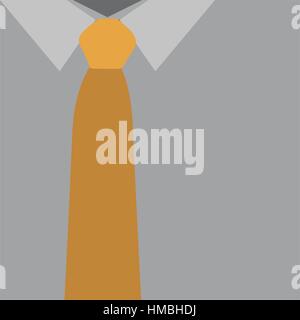 Farbe-Silhouette mit Hemd und Krawatte gelb Nahaufnahme Vektor-illustration Stock Vektor