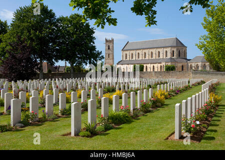 Die Ranville amerikanische Soldatenfriedhof (Normandie, Nordwest-Frankreich) Stockfoto