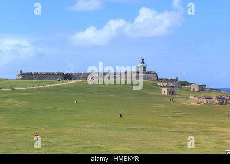 CASTILLO SAN FELIPE DEL MORRO, SAN JUAN, PUERTO RICO Stockfoto