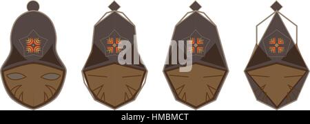 vier Köpfe der britischen Cartoon Polizist Stock Vektor