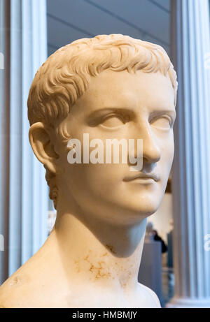 Caligula. Marmorkopf des Kaisers Gaius Julius Caesar Augustus Germanicus (AD 12-AD-41), c.37-41 n. Chr. Stockfoto