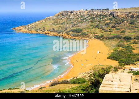 Ramla Bay Beach, Gozo, Malta Stockfoto