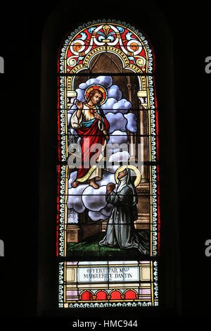 Sainte Marguerite-Marie Alacoque et le Sacré Coeur de Jésus. La Chapelle du Mont le Chat. La Motte-Servolex. Frankreich. Stockfoto