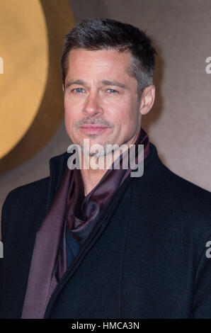 Bradt Pitt besucht die Alliierten Premire London Stockfoto