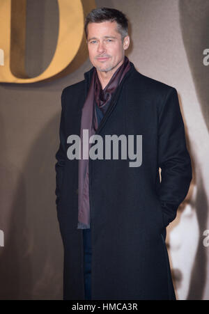 Bradt Pitt besucht die Alliierten Premire London Stockfoto