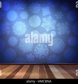 Schneeflocken im blue Room. Vektor EPS 10 Stock Vektor