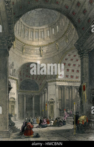 1830-Interieur der Kasaner Kathedrale in St. Petersburg Stockfoto