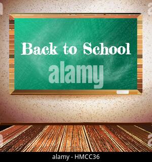 Grüne Schule Tafel in Holz-Interieur mit Back to School-Text. Plus EPS10 Vektor-Datei Stock Vektor