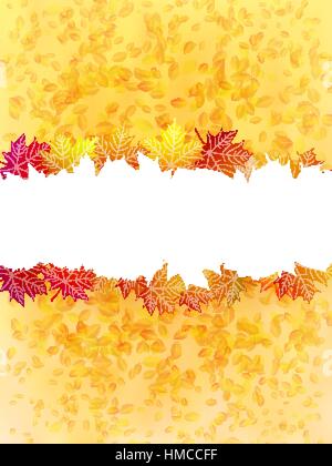 Buntes Herbstlaub auf einem alten Papier zurück zu Schule Hintergrund. Plus EPS10 Vektor-Datei Stock Vektor