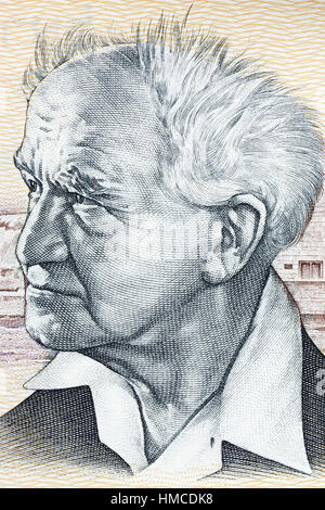 David Ben-Gurion-Porträt von israelischen Geld Stockfoto