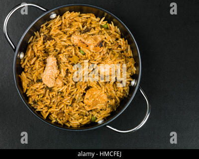 Indian Style Chicken Tikka Biryani Curry Essen Stockfoto