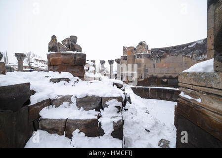 Zvarnotz Tempelruinen rumänische in Umgebung von Yerevan, Armenien. Stockfoto