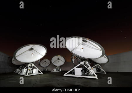 Die Bogenminute Microkelvin Imager AMI kleine Array an das Mullard Radio Astronomy Observatory Stockfoto