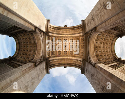 Unter dem Arc de Triomphe Stockfoto
