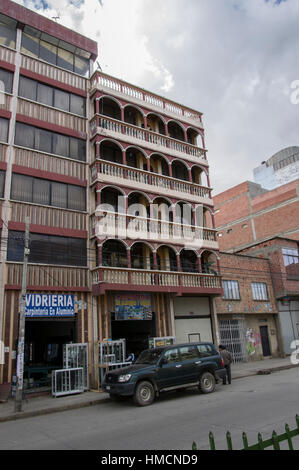 Chalet in El Alto, Bolivien, auch Cholets genannt Stockfoto