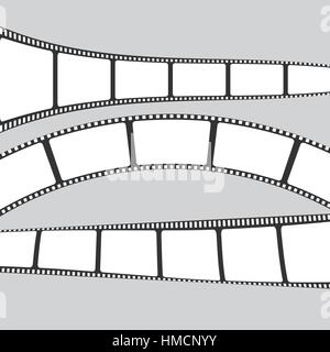 Satz von Film oder Kamera Streifen auf grauem Hintergrund Stock Vektor