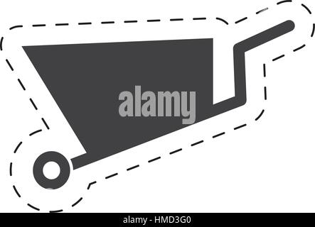 Schubkarre Mine Ausrüstung Piktogramm geschnitten Linie Vektor Illustration Eps 10 Stock Vektor