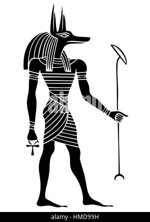 Anubis-Gott des alten Ägypten - Gott von Beerdigungen, Tod, den Toten und das Leben nach dem Tod Stock Vektor