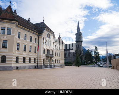 Stadtbild von Vaduz in Liechtenstein. Stockfoto