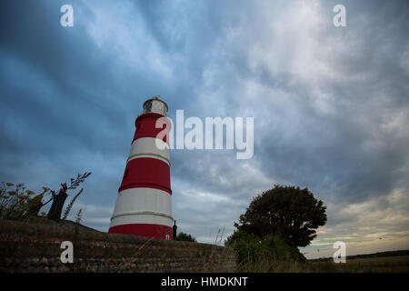 Happisburgh Leuchtturm bei Sonnenuntergang, Norfolk, Großbritannien Stockfoto