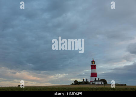 Happisburgh Leuchtturm bei Sonnenuntergang, Norfolk, Großbritannien Stockfoto