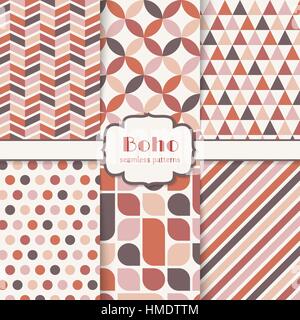 Boho Musterdesigns Satz Stock Vektor
