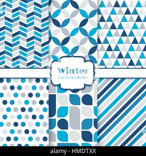 Winter-nahtlose Muster Satz Stock Vektor