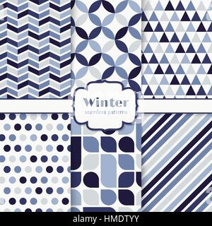 Winter-nahtlose Muster Satz Stock Vektor