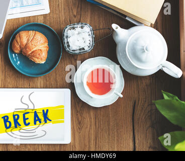 Kaffeepause-Entspannungs-Einstellung-Relief-Konzept Stockfoto