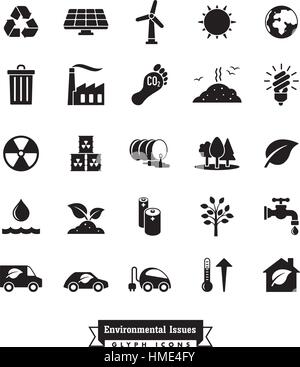 Sammlung von Umwelt- und Klimaschutz im Zusammenhang mit Vektor-icons Stock Vektor