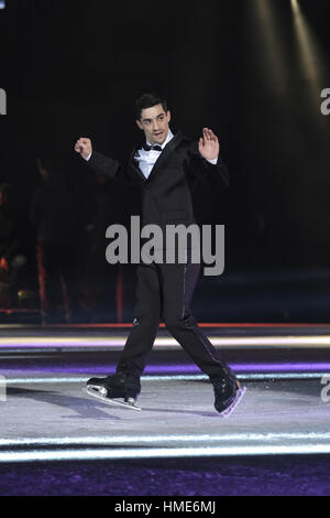 Künstler beteiligen sich an "Revolution auf dem Eis" im Vista Alegre Palace in Madrid, Spanien-Featuring: Javier Fernandez wo: Madrid, Spanien: 1. Januar 2017 Credit: Oscar Gonzalez/WENN.com Stockfoto