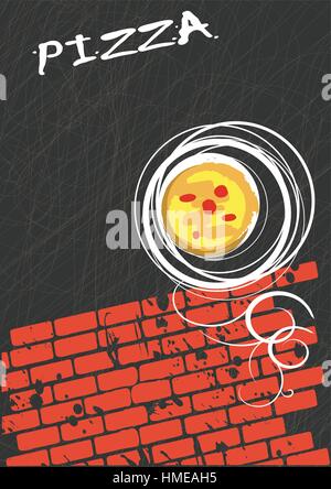 Abstrakte vertikale Banner für Pizzeria. Pizza-Menü Stock Vektor