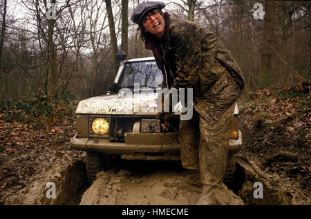 1985 Range Rover fahren auf der Land Rover-Test verfolgen auf Eastnor Castle Shropshire UK. Das Event-Camel Trophy-Training. Stockfoto