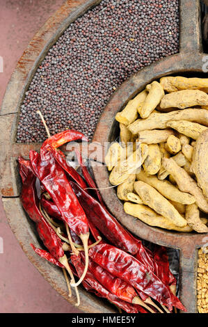 Indian Spice bunt. Heiße rote Paprika, Pfeffer, Ingwer Stockfoto