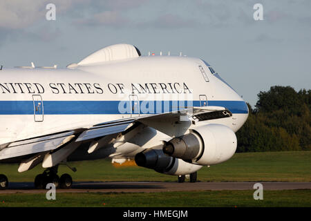 GRIM 22 73-1676 USAF Vereinigte Staaten Luftwaffe Boeing E-4 b am Flughafen London Stansted 9. Oktober 2015 Stockfoto