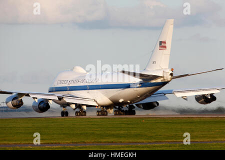 GRIM 22 73-1676 USAF Vereinigte Staaten Luftwaffe Boeing E-4 b am Flughafen London Stansted 9. Oktober 2015 Stockfoto