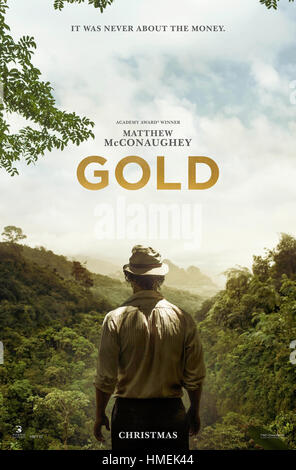 Datum der Freigabe: 25. Dezember 2016 Titel: Gold STUDIO: Black Bear Bilder Direktor: Stephen Gaghan PLOT: eine ungleiche Paar venture in den indonesischen Dschungel auf der Suche nach Gold Darsteller: Matthew Mcconaughey als Kenny Wells Plakatkunst (Credit-Bild: © Black Bear Pictures/Entertainment Pictures/ZUMAPRESS.com) Stockfoto