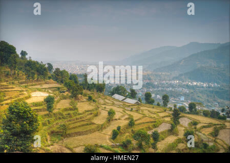 Pokhara - eine Stadt in Zentral-Nepal, das administrative Zentrum der Bezirk Helme, Gandaki Zone und der Western Region. Am Ufer des Phewa Lake Stockfoto