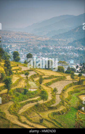 Pokhara - eine Stadt in Zentral-Nepal, das administrative Zentrum der Bezirk Helme, Gandaki Zone und der Western Region. Am Ufer des Phewa Lake Stockfoto