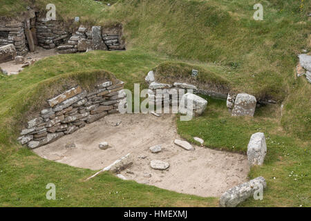 Auswahl der Ruinen von Skara Brae, Orkney, Schottland. Stockfoto