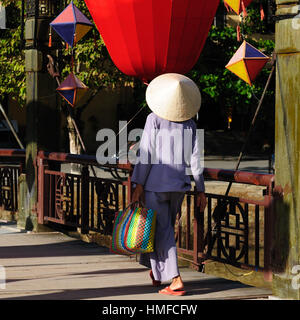 Hoi An Stadt - Höhepunkt jeder Reise nach Vietnam. Hio Eine alte Stadt ist ein UNESCO-Welterbe. Vietnam Stockfoto