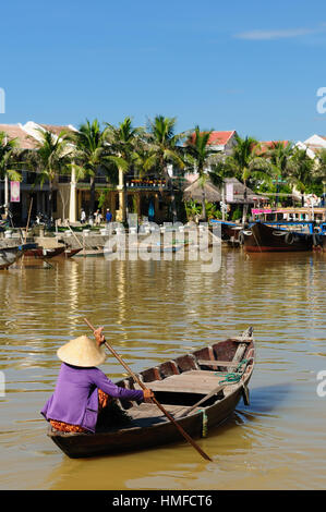 Hoi An Stadt - Höhepunkt jeder Reise nach Vietnam. Hio Eine alte Stadt ist ein UNESCO-Welterbe. Vietnam Stockfoto