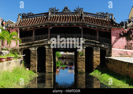 Hoi an Stadt - highlight einer jeden Reise nach Vietnam. Japanische bedeckt Brücke - der UNESCO.  Vietnam Stockfoto